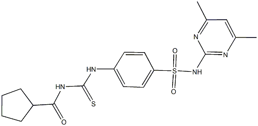 4-({[(cyclopentylcarbonyl)amino]carbothioyl}amino)-N-(4,6-dimethyl-2-pyrimidinyl)benzenesulfonamide 结构式