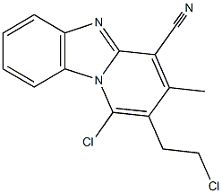 1-chloro-2-(2-chloroethyl)-3-methylpyrido[1,2-a]benzimidazole-4-carbonitrile 结构式