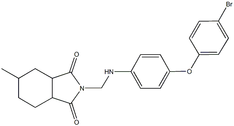 2-{[4-(4-bromophenoxy)anilino]methyl}-5-methylhexahydro-1H-isoindole-1,3(2H)-dione 结构式
