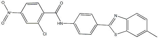 2-chloro-4-nitro-N-[4-(6-methyl-1,3-benzothiazol-2-yl)phenyl]benzamide 结构式