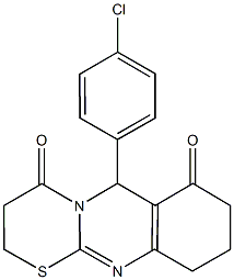 6-(4-chlorophenyl)-2,3,6,8,9,10-hexahydro-4H,7H-[1,3]thiazino[2,3-b]quinazoline-4,7-dione 结构式