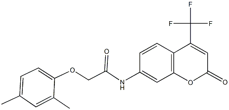 2-(2,4-dimethylphenoxy)-N-[2-oxo-4-(trifluoromethyl)-2H-chromen-7-yl]acetamide 结构式
