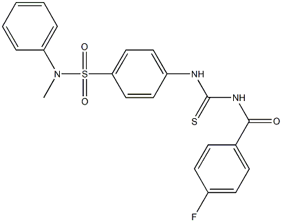 4-({[(4-fluorobenzoyl)amino]carbothioyl}amino)-N-methyl-N-phenylbenzenesulfonamide 结构式