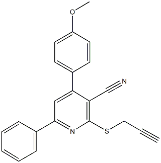 4-(4-methoxyphenyl)-6-phenyl-2-(2-propynylsulfanyl)nicotinonitrile 结构式
