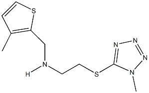 2-[(1-methyl-1H-tetraazol-5-yl)sulfanyl]-N-[(3-methyl-2-thienyl)methyl]ethanamine 结构式