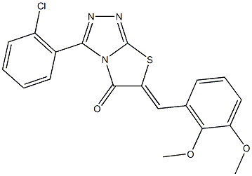 3-(2-chlorophenyl)-6-(2,3-dimethoxybenzylidene)[1,3]thiazolo[2,3-c][1,2,4]triazol-5(6H)-one 结构式