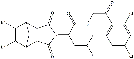 2-(2,4-dichlorophenyl)-2-oxoethyl 2-(8,9-dibromo-3,5-dioxo-4-azatricyclo[5.2.1.0~2,6~]dec-4-yl)-4-methylpentanoate 结构式