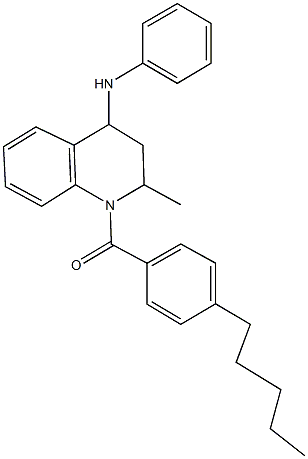 N-[2-methyl-1-(4-pentylbenzoyl)-1,2,3,4-tetrahydro-4-quinolinyl]-N-phenylamine 结构式