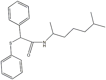 N-(1,5-dimethylhexyl)-2-phenyl-2-(phenylsulfanyl)acetamide 结构式