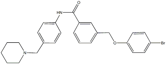 3-[(4-bromophenoxy)methyl]-N-[4-(1-piperidinylmethyl)phenyl]benzamide 结构式