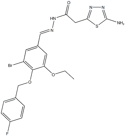 2-(5-amino-1,3,4-thiadiazol-2-yl)-N'-{3-bromo-5-ethoxy-4-[(4-fluorobenzyl)oxy]benzylidene}acetohydrazide 结构式