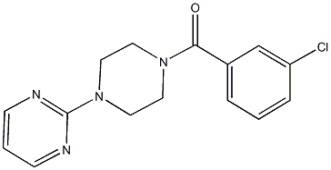 2-[4-(3-chlorobenzoyl)-1-piperazinyl]pyrimidine 结构式
