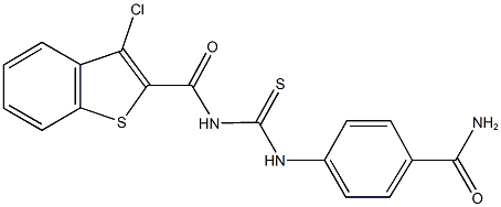 4-[({[(3-chloro-1-benzothien-2-yl)carbonyl]amino}carbothioyl)amino]benzamide 结构式
