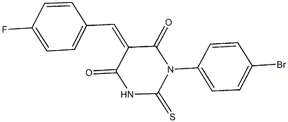 1-(4-bromophenyl)-5-(4-fluorobenzylidene)-2-thioxodihydro-4,6(1H,5H)-pyrimidinedione 结构式