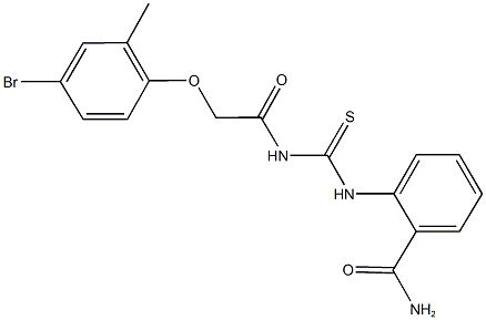 2-[({[(4-bromo-2-methylphenoxy)acetyl]amino}carbothioyl)amino]benzamide 结构式