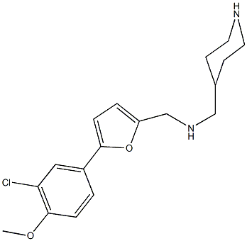 N-{[5-(3-chloro-4-methoxyphenyl)-2-furyl]methyl}-N-(4-piperidinylmethyl)amine 结构式