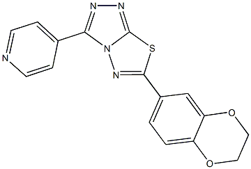 6-(2,3-dihydro-1,4-benzodioxin-6-yl)-3-(4-pyridinyl)[1,2,4]triazolo[3,4-b][1,3,4]thiadiazole 结构式