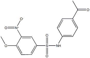 N-(4-acetylphenyl)-3-nitro-4-methoxybenzenesulfonamide 结构式