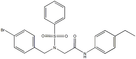 2-[(4-bromobenzyl)(phenylsulfonyl)amino]-N-(4-ethylphenyl)acetamide 结构式