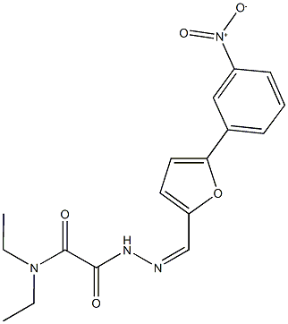 N,N-diethyl-2-{2-[(5-{3-nitrophenyl}-2-furyl)methylene]hydrazino}-2-oxoacetamide 结构式