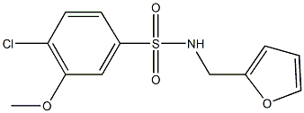 4-chloro-N-(2-furylmethyl)-3-methoxybenzenesulfonamide 结构式