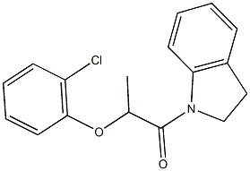 2-chlorophenyl 2-(2,3-dihydro-1H-indol-1-yl)-1-methyl-2-oxoethyl ether 结构式