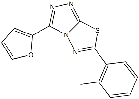 3-(2-furyl)-6-(2-iodophenyl)[1,2,4]triazolo[3,4-b][1,3,4]thiadiazole 结构式