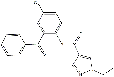 N-(2-benzoyl-4-chlorophenyl)-1-ethyl-1H-pyrazole-4-carboxamide 结构式