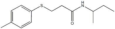 N-(sec-butyl)-3-[(4-methylphenyl)sulfanyl]propanamide 结构式