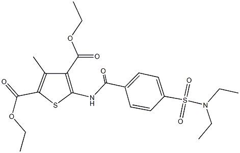 diethyl 5-({4-[(diethylamino)sulfonyl]benzoyl}amino)-3-methyl-2,4-thiophenedicarboxylate 结构式