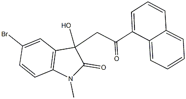 5-bromo-3-hydroxy-1-methyl-3-[2-(1-naphthyl)-2-oxoethyl]-1,3-dihydro-2H-indol-2-one 结构式