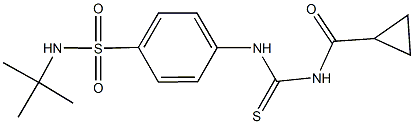 N-(tert-butyl)-4-({[(cyclopropylcarbonyl)amino]carbothioyl}amino)benzenesulfonamide 结构式