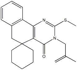 3-(2-methyl-2-propenyl)-2-(methylsulfanyl)-5,6-dihydrospiro(benzo[h]quinazoline-5,1'-cyclohexane)-4(3H)-one 结构式