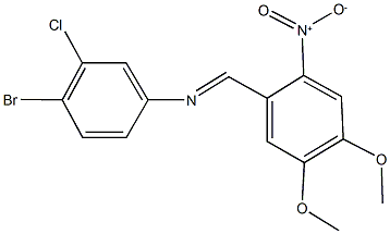 N-(4-bromo-3-chlorophenyl)-N-(4,5-dimethoxy-2-nitrobenzylidene)amine 结构式