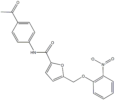 N-(4-acetylphenyl)-5-({2-nitrophenoxy}methyl)-2-furamide 结构式