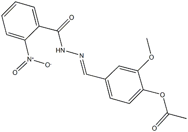 4-(2-{2-nitrobenzoyl}carbohydrazonoyl)-2-methoxyphenyl acetate 结构式