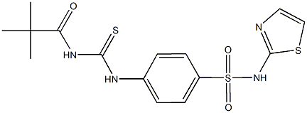 4-({[(2,2-dimethylpropanoyl)amino]carbothioyl}amino)-N-(1,3-thiazol-2-yl)benzenesulfonamide 结构式