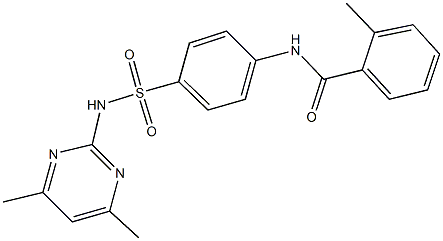 N-(4-{[(4,6-dimethyl-2-pyrimidinyl)amino]sulfonyl}phenyl)-2-methylbenzamide 结构式