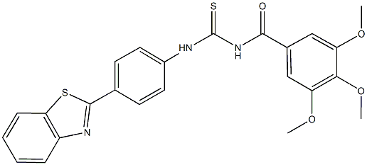 N-[4-(1,3-benzothiazol-2-yl)phenyl]-N'-(3,4,5-trimethoxybenzoyl)thiourea 结构式