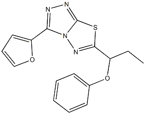 1-[3-(2-furyl)[1,2,4]triazolo[3,4-b][1,3,4]thiadiazol-6-yl]propyl phenyl ether 结构式