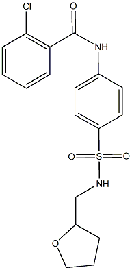 2-chloro-N-(4-{[(tetrahydro-2-furanylmethyl)amino]sulfonyl}phenyl)benzamide 结构式