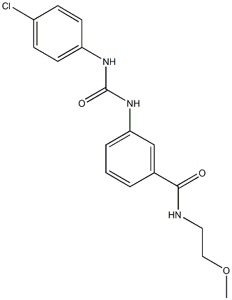 3-{[(4-chloroanilino)carbonyl]amino}-N-(2-methoxyethyl)benzamide 结构式