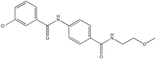 3-chloro-N-(4-{[(2-methoxyethyl)amino]carbonyl}phenyl)benzamide 结构式