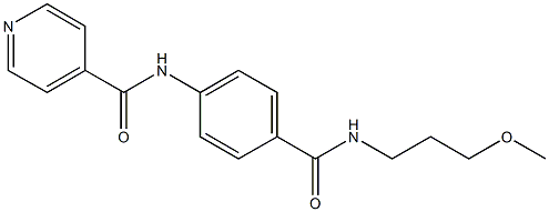 N-(4-{[(3-methoxypropyl)amino]carbonyl}phenyl)isonicotinamide 结构式