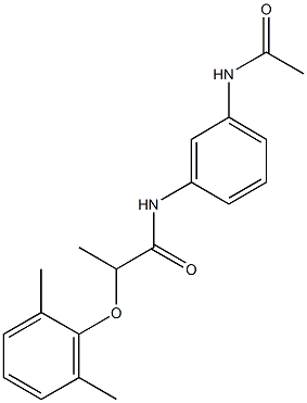 N-[3-(acetylamino)phenyl]-2-(2,6-dimethylphenoxy)propanamide 结构式