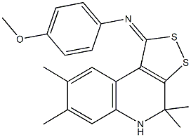 N-(4-methoxyphenyl)-N-(4,4,7,8-tetramethyl-4,5-dihydro-1H-[1,2]dithiolo[3,4-c]quinolin-1-ylidene)amine 结构式