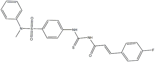 4-[({[3-(4-fluorophenyl)acryloyl]amino}carbothioyl)amino]-N-methyl-N-phenylbenzenesulfonamide 结构式