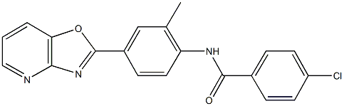 4-chloro-N-(2-methyl-4-[1,3]oxazolo[4,5-b]pyridin-2-ylphenyl)benzamide 结构式