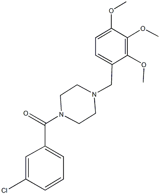 1-(3-chlorobenzoyl)-4-(2,3,4-trimethoxybenzyl)piperazine 结构式