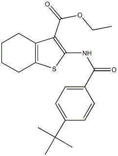 ethyl 2-[(4-tert-butylbenzoyl)amino]-4,5,6,7-tetrahydro-1-benzothiophene-3-carboxylate 结构式